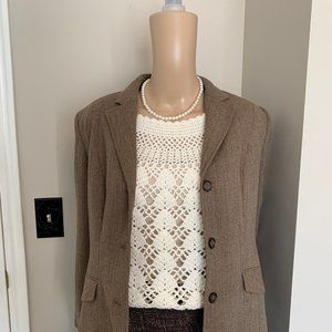 3/4 SLEEVE BLAZER - Brown